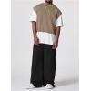 image:imageGORGLITTER Mens Dolman Sleeve Crop Vest Top T Shirts Crewneck Loose Pullover Tank TopsBrown