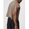 image:imageGORGLITTER Mens Dolman Sleeve Crop Vest Top T Shirts Crewneck Loose Pullover Tank TopsBrown