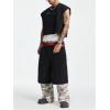 image:imageGORGLITTER Mens Dolman Sleeve Crop Vest Top T Shirts Crewneck Loose Pullover Tank TopsColorful Black