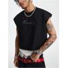 image:imageGORGLITTER Mens Dolman Sleeve Crop Vest Top T Shirts Crewneck Loose Pullover Tank TopsColorful Black