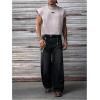 image:imageGORGLITTER Mens Dolman Sleeve Crop Vest Top T Shirts Crewneck Loose Pullover Tank TopsFlower Gray