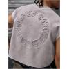 image:imageGORGLITTER Mens Dolman Sleeve Crop Vest Top T Shirts Crewneck Loose Pullover Tank TopsFlower Gray