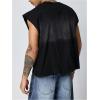 image:imageGORGLITTER Mens Dolman Sleeve Crop Vest Top T Shirts Crewneck Loose Pullover Tank TopsGrey and Black