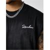 image:imageGORGLITTER Mens Dolman Sleeve Crop Vest Top T Shirts Crewneck Loose Pullover Tank TopsGrey and Black