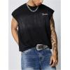 image:imageGORGLITTER Mens Dolman Sleeve Crop Vest Top T Shirts Crewneck Loose Pullover Tank TopsGrey and Black