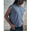 image:imageGORGLITTER Mens Dolman Sleeve Crop Vest Top T Shirts Crewneck Loose Pullover Tank TopsHaze Blue