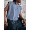 image:imageGORGLITTER Mens Dolman Sleeve Crop Vest Top T Shirts Crewneck Loose Pullover Tank TopsHaze Blue