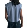 image:imageGORGLITTER Mens Dolman Sleeve Crop Vest Top T Shirts Crewneck Loose Pullover Tank TopsHaze Blue