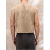image:imageGORGLITTER Mens Dolman Sleeve Crop Vest Top T Shirts Crewneck Loose Pullover Tank TopsKhaki
