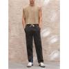 image:imageGORGLITTER Mens Dolman Sleeve Crop Vest Top T Shirts Crewneck Loose Pullover Tank TopsKhaki