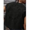 image:imageGORGLITTER Mens Dolman Sleeve Crop Vest Top T Shirts Crewneck Loose Pullover Tank TopsLetter Black