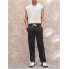 image:imageGORGLITTER Mens Dolman Sleeve Crop Vest Top T Shirts Crewneck Loose Pullover Tank TopsMulticolor White