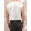 image:imageGORGLITTER Mens Dolman Sleeve Crop Vest Top T Shirts Crewneck Loose Pullover Tank TopsMulticolor White