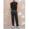 image:imageGORGLITTER Mens Dolman Sleeve Crop Vest Top T Shirts Crewneck Loose Pullover Tank TopsWashing Black
