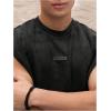 image:imageGORGLITTER Mens Dolman Sleeve Crop Vest Top T Shirts Crewneck Loose Pullover Tank TopsWashing Black