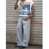 image:imageGORGLITTER Mens Dolman Sleeve Crop Vest Top T Shirts Crewneck Loose Pullover Tank TopsWhite Graphic