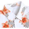 image:imageGORGLITTER Mens Hawaiian Matching Set Summer Beach 2 Piece Outfits Flower Button Down Shirts and Shorts SetOrange and White