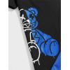image:imageGORGLITTER Mens Letter Graphic Print T Shirts Short Sleeve Top amp Shorts Casual Two Piece SetsBlack and Royal Blue Letter  Bear