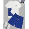 image:imageGORGLITTER Mens Letter Graphic Print T Shirts Short Sleeve Top amp Shorts Casual Two Piece SetsRoyal Blue Cartoon Bear
