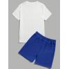 image:imageGORGLITTER Mens Letter Graphic Print T Shirts Short Sleeve Top amp Shorts Casual Two Piece SetsRoyal Blue Cartoon Bear