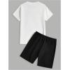image:imageGORGLITTER Mens Letter Graphic Print T Shirts Short Sleeve Top amp Shorts Casual Two Piece SetsWhite and Black Letter  Bear