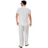 image:imageGORGLITTER Mens Linen Suit 2 Piece Set Beach Casual Short Sleeve Henley Shirts Loose Long Pants Summer Vacation Outfits