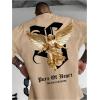image:imageGORGLITTER Mens Novelty Casual Letter Graphic Crewneck TShirt Half Sleeve Oversized Tee TopApricot Angel Sculptural  Letter