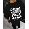 image:imageGORGLITTER Mens Novelty Casual Letter Graphic Crewneck TShirt Half Sleeve Oversized Tee TopBlack Floral  Slogan