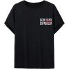 image:imageGORGLITTER Mens Novelty Casual Letter Graphic Crewneck TShirt Half Sleeve Oversized Tee TopBlack Letter Slogan