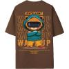 image:imageGORGLITTER Mens Novelty Casual Letter Graphic Crewneck TShirt Half Sleeve Oversized Tee TopCoffee Brown Cartoon Bear  Slogan