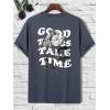 image:imageGORGLITTER Mens Novelty Casual Letter Graphic Crewneck TShirt Half Sleeve Oversized Tee TopDark Grey Floral  Slogan