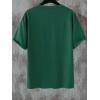 image:imageGORGLITTER Mens Novelty Casual Letter Graphic Crewneck TShirt Half Sleeve Oversized Tee TopGreen Slogan Letter