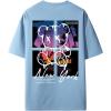image:imageGORGLITTER Mens Novelty Casual Letter Graphic Crewneck TShirt Half Sleeve Oversized Tee TopLight Blue Bear and Slogan