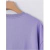 image:imageGORGLITTER Mens Novelty Casual Letter Graphic Crewneck TShirt Half Sleeve Oversized Tee TopMauve Purple Slogan Letter
