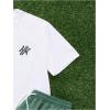 image:imageGORGLITTER Mens Outfits 2 Piece Graphic Embroidery Tee and Drawstring Shorts Casual Short Sleeve TShirt SetWhite and Green