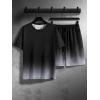 image:imageGORGLITTER Mens Plus 2 Piece Short Set Beach Vacation Summer Outfits Short Sleeve T Shirt and Shorts Clothing SetsBlack