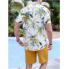 image:imageGORGLITTER Mens Summer Beach Outfits Vacation Cruise Tropical Short Sleeve Button Down Hawaiian Shirt and Shorts SetsYellow