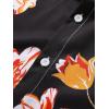 image:imageGORGLITTER Mens Vacation Beach Cruise Summer Outfits 2 Piece Shorts Set Hawaiian Button Down Shirt and ShortsBlack Multi