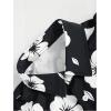 image:imageGORGLITTER Mens Vacation Beach Cruise Summer Outfits 2 Piece Shorts Set Hawaiian Button Down Shirt and ShortsBlack and White Floral