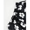 image:imageGORGLITTER Mens Vacation Beach Cruise Summer Outfits 2 Piece Shorts Set Hawaiian Button Down Shirt and ShortsBlack and White Floral