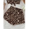 image:imageGORGLITTER Womens 2 Piece Outfits Summer Cheetah Leopard Print Strapless Tube Top and Elastics High Waisted Shorts SetBrown