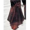 image:imageGORGLITTER Womens 2 Piece Outfits Summer Tie Dye Backless Asymmetrical Halter Top and Drawstring High Waist Shorts SetBrown