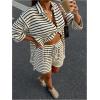image:imageGORGLITTER Womens 2 Piece Sets Going Out Outfits Beach Cruise Crochet Striped Shorts and Top Brunch Matching SetsBlack