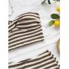 image:imageGORGLITTER Womens 2 Piece Sets Striped Off The Shoulder Crop Tops and Mini Shorts Matching Set Y2K Going Out OutfitsBrown
