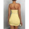 image:imageGORGLITTER Womens 2 Piece Skirt Sets Twist Front Bandeau Tube Top Bodycon Mini Skirt Summer Vacation Going Out OutfitsYellow