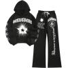 image:imageGORGLITTER Womens 2 Piece Track Suits Y2k Graphic Sweatsuit Set Oversized Hoodies Wide Leg Sweatpants Matching Outfits 2025Black