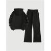 image:imageGORGLITTER Womens 2 Piece Track Suits Y2k Graphic Sweatsuit Set Oversized Hoodies Wide Leg Sweatpants Matching Outfits 2025Black