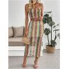 image:imageGORGLITTER Womens Boho Skirt Sets Embroidery Bandeau Tube Top Bodycon Madi Skirt Summer Trendy Dressy OutfitsKhaki