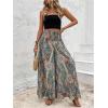 image:imageGORGLITTER Womens Boho Summer Paisley Print Palazzo Pants Dressy Western High Waisted Wide Leg Flowy Loose ToursersMulticolor