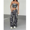 image:imageGORGLITTER Womens Camo Two Piece Summer Outfits Pants Set Camouflage Strapless Tube Top Sets Baggy Cargo SweatpantsArmy Green Camo